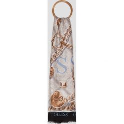 Guess Jeans - Chusta. Brązowe szaliki damskie Guess Jeans, z aplikacjami, z wiskozy. Za 219,90 zł.