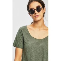 Jacqueline de Yong - Top. Szare bluzki damskie Jacqueline de Yong, s, bez wzorów, z poliesteru, z okrągłym kołnierzem. W wyprzedaży za 24,90 zł.