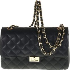 Torebki klasyczne damskie: Skórzana torebka „Georgette” w kolorze czarnym – 28 x 16 x 9 cm