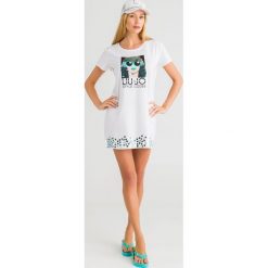 SUKIENKA liu jo. Białe sukienki damskie Liu Jo, na co dzień, xs, z aplikacjami, z elastanu, z okrągłym kołnierzem, bez rękawów, mini, proste. Za 399,00 zł.