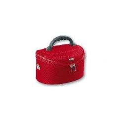 TOP CHOICE Kuferek damski Red Oval rozm.M (95092) 1szt. Czerwone topy damskie marki TOP CHOICE, m, bez wzorów, bez kołnierzyka. Za 39,87 zł.