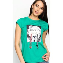 Bluzki damskie: Zielony T-shirt Used Famous