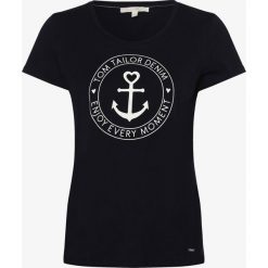 Tom Tailor Denim - T-shirt damski, niebieski. Niebieskie t-shirty damskie TOM TAILOR DENIM, xs, bez wzorów, z bawełny, bez kołnierzyka. Za 49,95 zł.