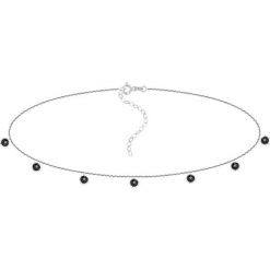 Srebrny choker z cyrkoniami - (D)36 cm. Szare naszyjniki damskie Alicja&Maria, z cyrkonią, srebrne. W wyprzedaży za 94,95 zł.