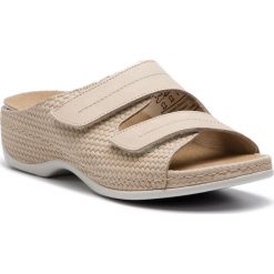Klapki BERKEMANN - Daria 01002 Beige 715. Brązowe klapki damskie marki Berkemann, ze skóry, na obcasie. Za 409,00 zł.
