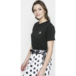 Adidas Originals - Top. Czarne topy damskie marki adidas Originals, z bawełny, z okrągłym kołnierzem. W wyprzedaży za 129,90 zł.