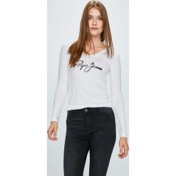 Pepe Jeans - Bluzka Mara. Szare bluzki asymetryczne Pepe Jeans, l, z nadrukiem, z dzianiny, casualowe. W wyprzedaży za 159,90 zł.