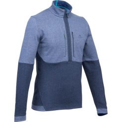 Sweter turystyczny NH500 męski. Niebieskie swetry męskie QUECHUA, xl, bez wzorów, z bawełny, bez kołnierzyka, bez kaptura. Za 79,99 zł.