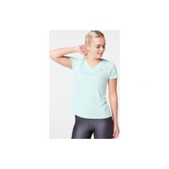 Koszulka Do Biegania Run Dry Damska. Zielone bluzki damskie KALENJI, l, bez wzorów, z poliesteru, bez kołnierzyka. Za 19,99 zł.