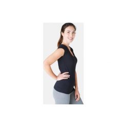 Koszulka krótki rękaw slim Gym & Pilates 500 damska. Niebieskie koszulki damskie DOMYOS, xs, z elastanu. Za 19,99 zł.