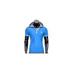 T-SHIRT MĘSKI Z KAPTUREM BEZ NADRUKU S682 - NIEBIESKI. Niebieskie t-shirty męskie z nadrukiem marki Ombre Clothing, m, z kapturem. Za 25,00 zł.