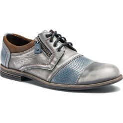 Półbuty KRISBUT - 5142-1-1 Szary/Niebieski. Szare półbuty męskie marki Krisbut, na co dzień, bez wzorów, ze skóry, eleganckie, bez zapięcia. Za 309,00 zł.