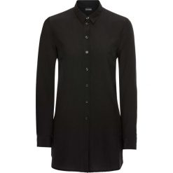 Długa bluzka bonprix czarny. Czarne bluzki asymetryczne bonprix, eleganckie, z długim rękawem. Za 89,99 zł.