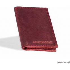 Portfele męskie: Skórzany męski czerwony cienki portfel