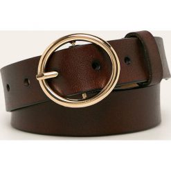 Answear - Pasek skórzany. Pomarańczowe paski damskie ANSWEAR, w paski, ze skóry. Za 59,90 zł.