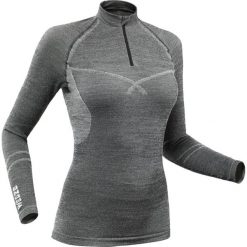 Koszulka narciarska 900 1/2 zip damska. Szare koszulki damskie WED'ZE, s, bez wzorów, z elastanu, bez kołnierzyka. Za 219,99 zł.