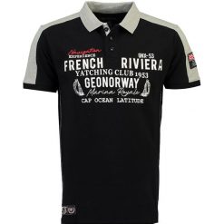 Koszulka polo w kolorze czarnym. Czarne koszulki męskie Geographical Norway Men, m, z nadrukiem, z bawełny, bez rękawów. W wyprzedaży za 90,95 zł.