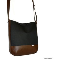 Shopper bag damskie: 5464 ankate, duża czarna torba, czarny worek
