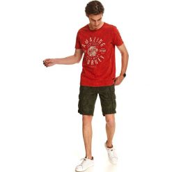 T-shirt z efektem sprania. Pomarańczowe t-shirty męskie Top Secret, xl, z nadrukiem, z bawełny, klasyczne, bez kołnierzyka, krótkie. Za 69,99 zł.