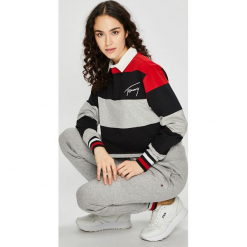 Tommy Jeans - Bluzka. Szare bluzki damskie marki Tommy Jeans, s, z bawełny, casualowe. Za 399,90 zł.