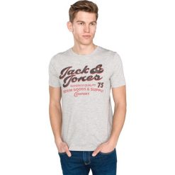 Jack & Jones Super Koszulka Szary. Szare podkoszulki męskie Jack & Jones, l, z haftami, z bawełny, z krótkim rękawem. Za 66,95 zł.