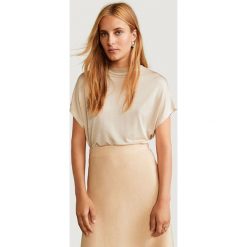 Mango - T-shirt Satin. Bluzki damskie Mango, s, bez wzorów, z elastanu, z golfem. W wyprzedaży za 59,90 zł.
