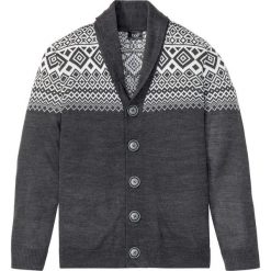 Sweter rozpinany w norweski wzór bonprix antracytowy melanż. Szare swetry męskie bonprix, s, bez wzorów. Za 54,99 zł.
