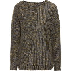 Swetry damskie: Sweter dzianinowy bonprix ciemnozielono-curry melanż