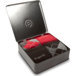 Zestaw 4 par wysokich skarpet męskich BUGATTI - 6808X Rio Red 440. Szare skarpetki męskie marki Bugatti, bez wzorów, z elastanu. W wyprzedaży za 39,00 zł.