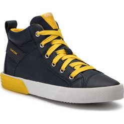 Sneakersy GEOX - J Alonisso B.A J942CA 0BU46 C0657 S Navy/Yellow. Niebieskie trampki chłopięce Geox, bez wzorów, ze skóry, bez zapięcia. W wyprzedaży za 219,00 zł.
