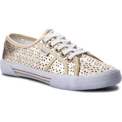 Tenisówki PEPE JEANS - Aberlady Daisy PLS30643 Gold 099. Żółte półbuty damskie Pepe Jeans, bez wzorów, z jeansu, bez zapięcia. W wyprzedaży za 159,00 zł.