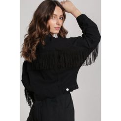 Czarna Kurtka Morgaria. Czarne kurtki damskie Renee, s, bez wzorów, z jeansu, długie, bez kaptura. Za 189,99 zł.