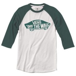Vans T-Shirt Chłopięcy Raglan L Biały/Zielony. Zielone t-shirty chłopięce Vans, bez wzorów, bez rękawów. Za 89,00 zł.
