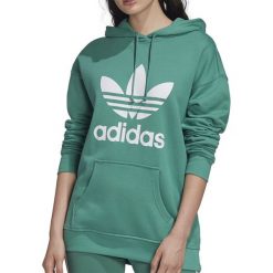 ADIDAS ADICOLOR TREFOIL HOODIE > FM3297. Bluzy damskie Adidas, bez wzorów, z bawełny, bez rękawów, długie, z kapturem. Za 249,99 zł.