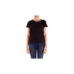 T-shirty z krótkim rękawem Patrizia Pepe 8J0817/A4R4. Czarne t-shirty damskie Patrizia Pepe, bez wzorów, bez kołnierzyka. Za 502,36 zł.