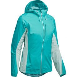 Kurtka turystyczna FH500 Helium Rain damska. Niebieskie kurtki damskie QUECHUA, l, bez wzorów, z poliesteru, bez kaptura. Za 299,99 zł.