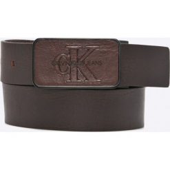 Calvin Klein Jeans - Pasek skórzany. Czarne paski męskie Calvin Klein Jeans, w paski, z jeansu. Za 199,90 zł.