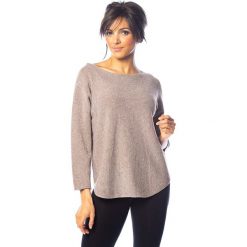 Sweter "Ruby" w kolorze szarobrązowym. Szare swetry damskie So Cachemire, l, bez wzorów, z kaszmiru, bez rękawów, bez kaptura. W wyprzedaży za 175,95 zł.