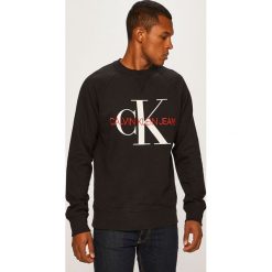 Calvin Klein Jeans - Bluza. Czarne bluzy męskie Calvin Klein Jeans, s, z aplikacjami, z bawełny, z okrągłym kołnierzem, bez rękawów, bez kaptura. Za 399,90 zł.