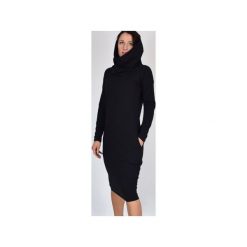 OLIVIA - golfem dzianina XS - 4XL. Pomarańczowe sukienki damskie Collibri, s, bez wzorów, z elastanu, z golfem, z długim rękawem, długie. Za 179,00 zł.