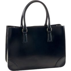 Torebki klasyczne damskie: Skórzana torebka „Benevento” w kolorze granatowym – 36 x 26 x 12 cm