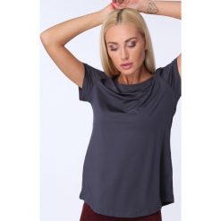 T-shirt luźny fason grafitowy MR16618. Szare t-shirty damskie marki Fasardi, l. Za 39,00 zł.