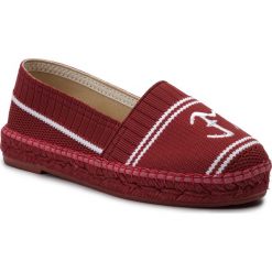 Espadryle EVA MINGE - EM-14-05-000108 908. Czerwone espadryle damskie Eva Minge, bez wzorów, ze skóry ekologicznej, bez obcasa, na płaskiej podeszwie. W wyprzedaży za 229,00 zł.