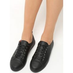 Trampki damskie slip on: Czarne Trampki Tipo