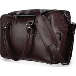 Skórzana torba weekendowa unisex Solier Dratford SL27 ciemny brąz - c.brązowy. Pomarańczowe torby męskie skórzane Solier, w paski, ze skóry, eleganckie. Za 379,99 zł.