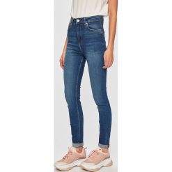 Answear - Jeansy. Niebieskie jeansy damskie ANSWEAR, s, z podwyższonym stanem. W wyprzedaży za 79,90 zł.