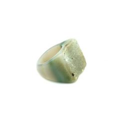 InspiRING Druza Agatu Szarozielona rozmiar 18. Zielone pierścionki damskie marki Brazi druse jewelry, z agatem. Za 270,00 zł.