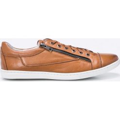 Gino Rossi - Buty. Szare t-shirty męskie marki Gino Rossi, ze skóry, ze sznurowanym dekoltem. W wyprzedaży za 269,90 zł.