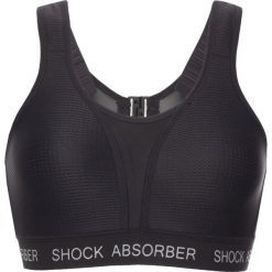 Biustonosz top Shock Absorber Ultimate Run Bra S06S7. Czarne biustonosze Shock Absorber, bez wzorów, z elastanu. W wyprzedaży za 179,00 zł.