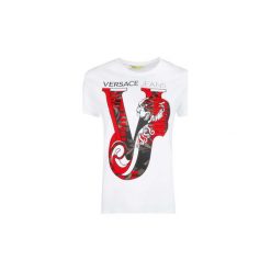 T-shirty z krótkim rękawem Versace B2HSB7S1 / Jersey CO Bromo. Białe t-shirty damskie VERSACE, s, bez wzorów, z jersey, bez kołnierzyka. Za 219,00 zł.